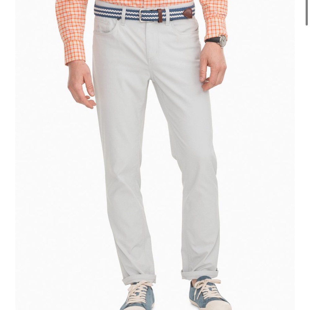 Southern Tide Intercoastal Performance Pant - Seagull Grey, size 33 x 32